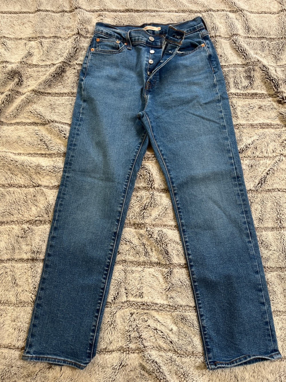 Levi's Wedgie Straight-Leg Jeans in Deep Blue Wash